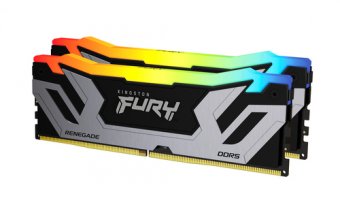 Kingston FURY Renegade RGB - DDR5 - kit - 48 Go: 2 x 24 Go - DIMM 288 broches - 4200 MT/s / PC5-67200 - CL40 - 1.45 V - mémoire sans tampon - on-die ECC - noir et argent 