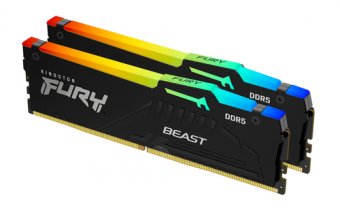 Kingston FURY Beast RGB - DDR5 - kit - 32 Go: 2 x 16 Go - DIMM 288 broches - 5600 MT/s / PC5-44800 - CL36 - 1.25 V - mémoire sans tampon - on-die ECC 