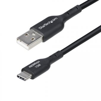 StarTech.com 1ft (30cm) USB-A to USB-C Charging Cable, Charger Cord - Câble USB - USB (M) pour USB-C (M) - USB 2.0 - 3 A - 30 cm - sans halogène, passif, charge et synchronisation, USB Fast Charge (15W) - noir 