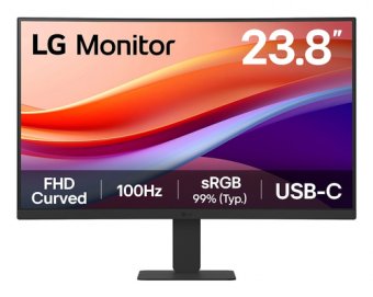 LG 24U421A-B - Écran LCD - incurvé - 24" (23.8" visualisable) - 1920 x 1080 Full HD (1080p) @ 100 Hz - VA - 250 cd/m² - 3000:1 - HDR10 - 5 ms - HDMI, USB-C 