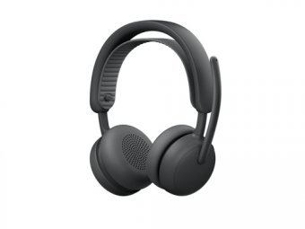 Logitech 2 ES - Micro-casque - sur-oreille - Bluetooth - sans fil, filaire - Suppresseur de bruit actif - USB-C - graphite - Certifié pour Microsoft Teams 