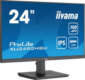 iiyama ProLite XU2492HSU-B6 - Écran LED - 24" (23.8" visualisable) - 1920 x 1080 Full HD (1080p) @ 100 Hz - IPS - 250 cd/m² - 1300:1 - 0.4 ms - HDMI, DisplayPort - haut-parleurs - noir mat 