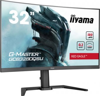 iiyama G-MASTER Red Eagle GCB3280QSU-B2 - Écran LED - jeux - incurvé - 32" (31.5" visualisable) - 2560 x 1440 WQHD @ 180 Hz - VA - 350 cd/m² - 3000:1 - 0.2 ms - 2xHDMI, DisplayPort - haut-parleurs - noir, mat 