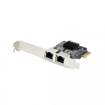 Startech 2-Port Gigabit PCIe Network Adapter Card, TAA Compliant - Adaptateur réseau - PCI Express x1 - Gigabit Ethernet x 2 - noir - Conformité TAA 