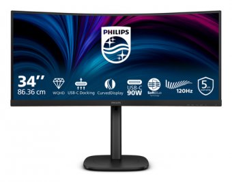 Philips 34B2U3600C - 3000 Series - écran LED - incurvé - 34" - 3440 x 1440 WQHD @ 120 Hz - VA - 3500:1 - HDMI, DisplayPort, USB-C - haut-parleurs - noir texturé 