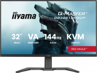 iiyama G-MASTER Red Eagle GB3261UHSCP-B1 - Écran LED - jeux - 32" (31.5" visualisable) - 3840 x 2160 4K @ 144 Hz - VA - 400 cd/m² - 3000:1 - HDR10 - 0.6 ms - 2xHDMI, DisplayPort, USB-C - haut-parleurs - noir, mat 