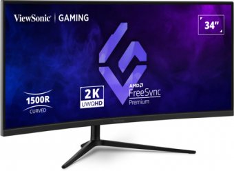 ViewSonic VX3418C-2K - Écran LED - jeux - 34" - 3440 x 1440 UWQHD @ 180 Hz - VA - 250 cd/m² - 4000:1 - HDR10 - 1 ms - 2xHDMI, 2xDisplayPort - haut-parleurs 
