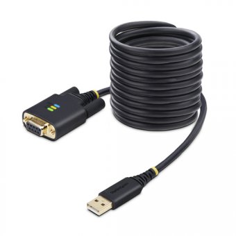 StarTech.com Adaptateur USB vers Série Null Modem de 3m, RS232, FTDI - Câble USB / série - USB (M) pour DB-9 (M) - 3 m - noir 