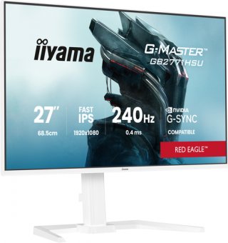 iiyama G-MASTER Red Eagle GB2771HSU-W1 - Écran LED - jeux - 27" - 1920 x 1080 Full HD (1080p) @ 240 Hz - Fast IPS - 350 cd/m² - 1000:1 - HDR10 - 0.4 ms - 2xHDMI, DisplayPort - haut-parleurs - mat, blanc 