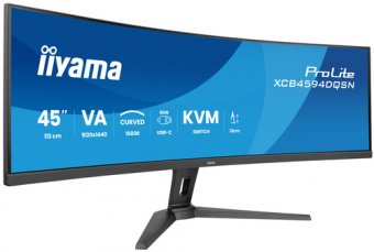 Écran LED - incurvé - 45" (44.5" visualisable) - 5120 x 1440 Dual Quad HD @ 165 Hz - VA - 450 cd/m² - 3000:1 - HDR400 - 0.8 ms - 2xHDMI, DisplayPort, USB-C - haut-parleurs - noir, mat 