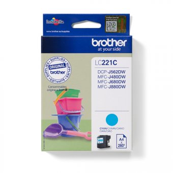Brother LC221C - Cyan - original - cartouche d'encre - pour Brother DCP-J562DW 