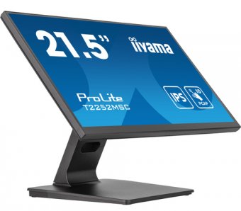 iiyama ProLite T2252MSC-B2 - Écran LED - 22" (21.5" visualisable) - écran tactile - 1920 x 1080 Full HD (1080p) @ 60 Hz - IPS - 250 cd/m² - 1000:1 - 5 ms - HDMI, DisplayPort - haut-parleurs - noir, finition matte 