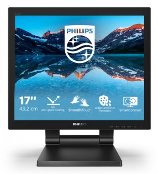 Philips B Line 172B9TL - Écran LED - 17" - écran tactile - 1280 x 1024 SXGA @ 60 Hz - TN - 250 cd/m² - 1000:1 - 1 ms - HDMI, DVI-D, VGA, DisplayPort - haut-parleurs - texture noire 