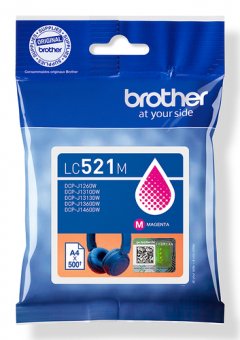 Brother LC521M - Magenta - original - pack d'oreillers - cartouche d'encre - pour Brother DCP-J1260W, DCP-J1310DW, DCP-J1313DW, DCP-J1460DW 
