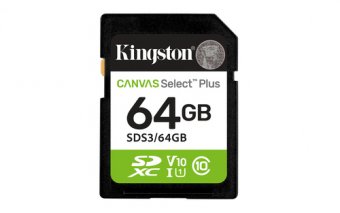 Kingston Canvas Select Plus - Carte mémoire flash - 64 Go - Video Class V10 / UHS-I U1 / Class10 - SDXC UHS-I 