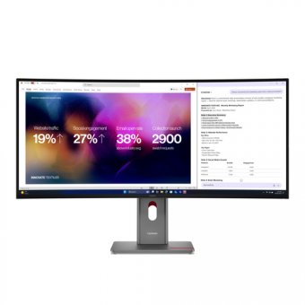 Lenovo ThinkVision P40WD-40 - Écran LED - incurvé - 40" (39.7" visualisable) - 5120 x 2160 5K @ 120 Hz - IPS - 400 cd/m² - 2000:1 - HDR10 - 4 ms - Thunderbolt 4, HDMI, DisplayPort - haut-parleurs - noir eclipse 