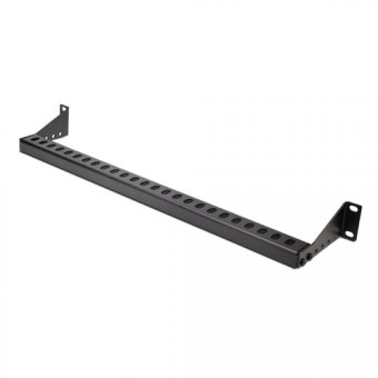 StarTech.com 1U Rack Mountable Cable Lacing Bar w/Adjustable Depth, Cable Support Guide For Organized 19" Racks/Cabinets, Horizontal Cable Guide For Patch Panels/Switches/PDUs - Barres de guidage pour câbles en rack (horizontal) - noir - 1U - 19" 