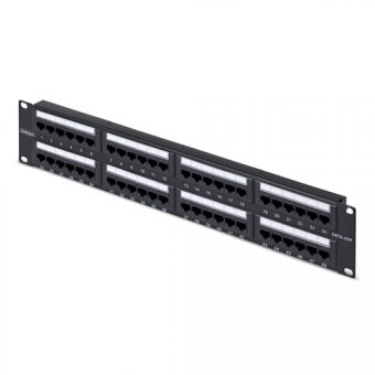 StarTech.com - Tableau de connexions - 110 punch-down - montable sur rack - CAT 6 - UTP - RJ-45 X 48 - noir - 2U - 19" 