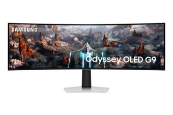 Samsung Odyssey OLED G9 S49CG934SU - G93SC Series - moniteur OLED - jeux - incurvé - 49" - 5120 x 1440 Dual Quad HD @ 240 Hz - 250 cd/m² - 1000000:1 - DisplayHDR 400 True Black - 0.03 ms - DisplayPort, Micro HDMI, HDMI - haut-parleurs - argent 