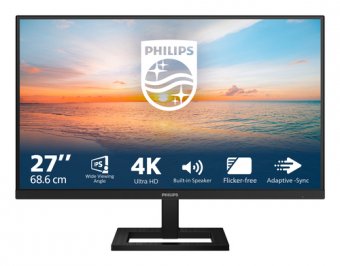 Philips 27E1N1800AE - 1000 Series - écran LED - 27" - 3840 x 2160 4K @ 60 Hz - IPS - 350 cd/m² - 1000:1 - HDR10 - 4 ms - 2xHDMI, DisplayPort - haut-parleurs - noir 
