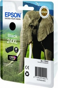Epson 24XL - 10 ml - XL - noir - original - blister - cartouche d'encre - pour Expression Photo XP-55, 750, 760, 850, 860, 950, 960, Expression Premium XP-750, 850 