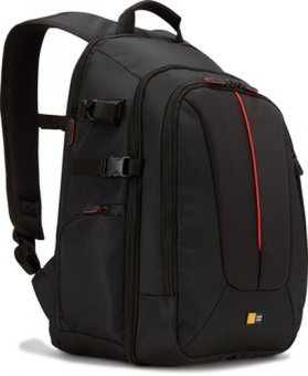 Nylon SLR Backpack full-size black/red 