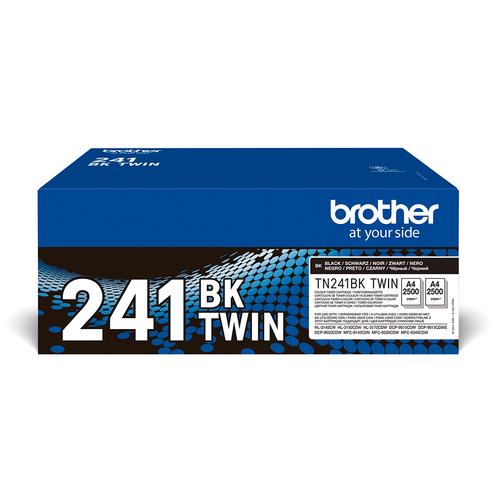 Brother TN241BK - Pack de 2 - noir - original - cartouche de toner - pour Brother DCP-9015CDW, DCP-9020CDW, HL-3150CDW, MFC-9140CDN 