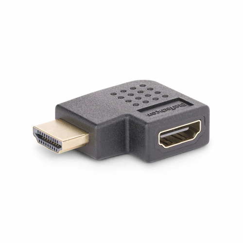 Startech Adaptateur HDMI 2.0 à Angle Droit, M/F, Extension HDMI 4K60 - High Speed - adaptateur HDMI - HDMI mâle pour HDMI femelle à angle droit - noir - passif, bi-directionnel, support pour 4K60Hz 