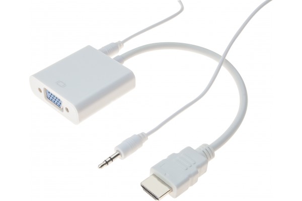 CONVERTISSEUR BLANC HDMI VERS VGA + AUDIO ECO 