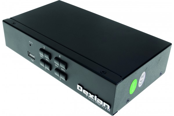 DEXLAN KVM switch 4 ports HDMI 4K / USB / Audio + câbles 