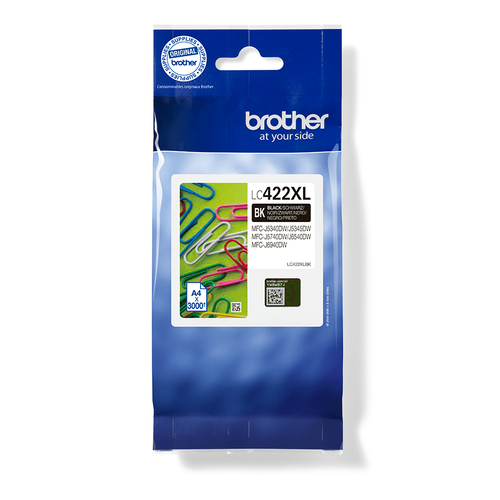 Brother LC422XL - À rendement élevé - noir - original - cartouche d'encre - pour Brother MFC-J5340DW, MFC-J5345DW, MFC-J5740DW, MFC-J6540DW, MFC-J6940DW