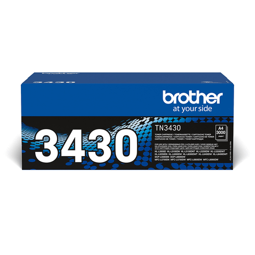 Brother TN3430 - Noir - original - cartouche de toner - pour Brother HL-L5100, L5200, L6300, L6400, L6450, MFC-L5700, L5750, L6800, L6900, L6950, L6970 