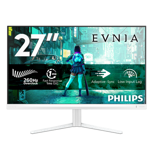 Philips Evnia 3000 27M2N3201PL - Écran LED - jeux - 27" - 1920 x 1080 Full HD (1080p) @ 240 Hz - Fast IPS - 300 cd/m² - 1000:1 - HDR10 - 0.3 ms - HDMI, DisplayPort - blanc 
