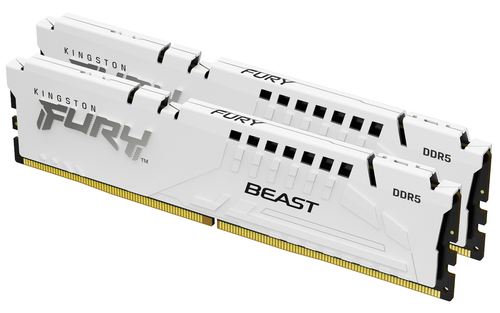 Kingston FURY Beast - DDR5 - kit - 64 Go: 2 x 32 Go - DIMM 288 broches - 6000 MHz / PC5-48000 - CL30 - 1.4 V - mémoire sans tampon - on-die ECC - blanc 