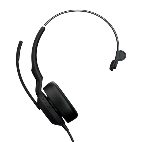 Jabra Evolve2 50 UC Mono - Micro-casque - sur-oreille - sans fil, filaire - Suppresseur de bruit actif - USB-C, USB-A - certifié UC 