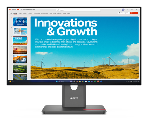 Lenovo ThinkVision P24QD-40 - Écran LED - 24" (23.8" visualisable) - 2560 x 1440 QHD @ 120 Hz - IPS - 300 cd/m² - 1500:1 - DisplayHDR 10 - 4 ms - HDMI, DisplayPort, USB-C - noir eclipse 