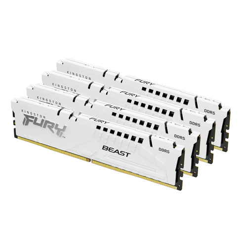 Kingston FURY Beast - DDR5 - kit - 64 Go: 4 x 16 Go - DIMM 288 broches - 5600 MT/s / PC5-44800 - CL40 - 1.25 V - mémoire sans tampon - on-die ECC - blanc