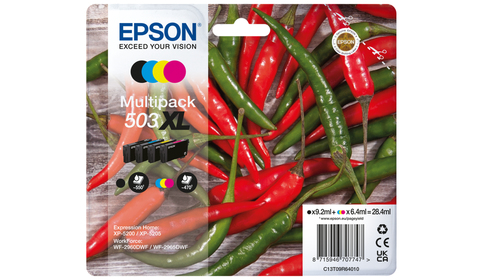 Epson 503XL Multipack - Pack de 4 - XL - noir, cyan, magenta, jaune - original - blister - cartouche d'encre - pour Expression XP-5205, Expression Home XP-5200, WorkForce WF-2965DWF 