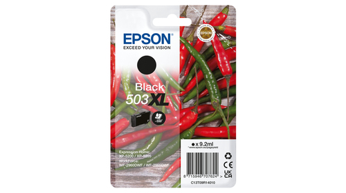 Epson 503XL Singlepack - 9.2 ml - XL - noir - original - blister - cartouche d'encre - pour WorkForce WF-2960 