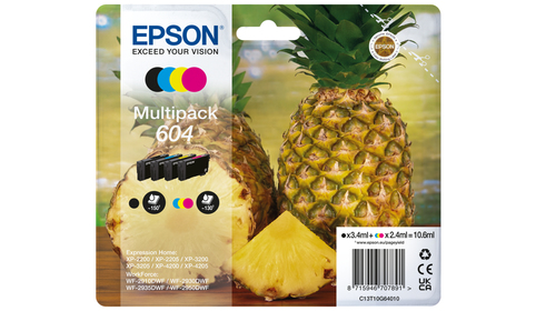Epson 604 Multipack - Pack de 4 - noir, cyan, magenta, jaune - original - blister - cartouche d'encre - pour Expression Home XP-2200, 2205, 3205, 4200, 4205, WorkForce WF-2910, 2930, 2935, 2950 