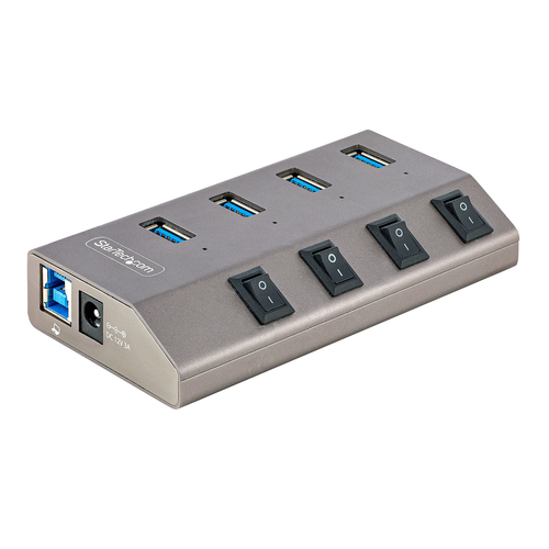 StarTech.com Hub USB-C Auto-Alimenté 4 Ports, USB-C vers USB-A, BC 1.2 - Concentrateur (hub) - 4 x USB 3.2 Gen 1 - de bureau 