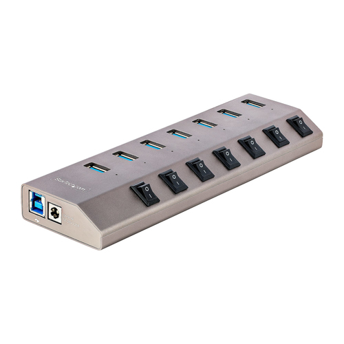 StarTech.com Hub USB-C Auto-Alimenté 7 Ports, USB-C vers USB-A, BC 1.2 - Concentrateur (hub) - 7 x USB 3.2 Gen 1 - de bureau 
