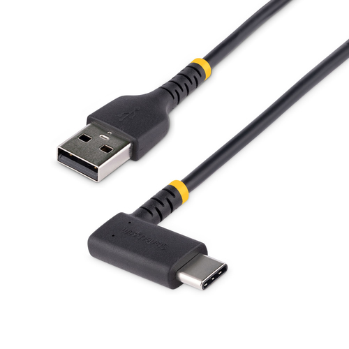 StarTech.com Câble USB A vers USB C de 2m, Cordon Chargeur Rapide USB-C - Câble USB - USB (M) droit pour USB-C (M) angle droit - Thunderbolt 3 / USB 2.0 - 3 A - 2 m - USB Power Delivery (60W) - noir 