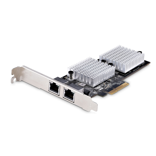 Startech Carte Adaptateur Réseau PCIe 10GbE 2 Ports - Carte Ethernet - Adaptateur réseau - PCIe 3.0 x4 profil bas - 10 Gigabit Ethernet x 2 - noir 