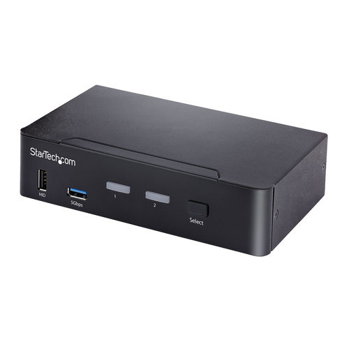 StarTech.com Switch KVM USB C, KVM DisplayPort 2 ports HDR 4K 60Hz, Audio - Commutateur écran-clavier-souris/audio/USB - 2 x KVM / audio / USB - de bureau - Conformité TAA 