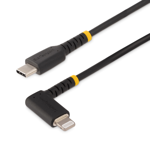 StarTech.com Câble USB-C vers Lightning de 1m, Cordon USB-C à Angle Droit - Câble Lightning - USB-C mâle pour Lightning mâle - 1 m - noir - disponible 24 / 48h 