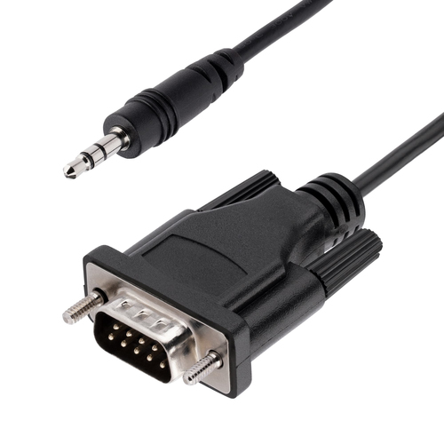 StarTech.com Câble Série DB9 vers 3.5mm 1m - Câble RS232 DB9 Mâle à 3.5mm - Câble série - DB-9 (M) pour mini-phone stereo 3.5 mm (M) - 1 m - moulé, vis moletées - noir 