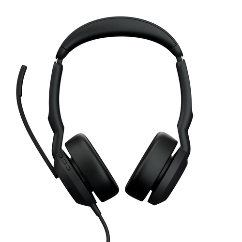 Jabra Evolve2 50 UC Stereo - Micro-casque - sur-oreille - filaire - Suppresseur de bruit actif - USB-C - noir - certifié Zoom, Certifié pour Microsoft Teams, Cisco Webex Certified, Certifié Alcatel-Lucent, Certifié Avaya, Certifié Unify, Certifié Amazon C 