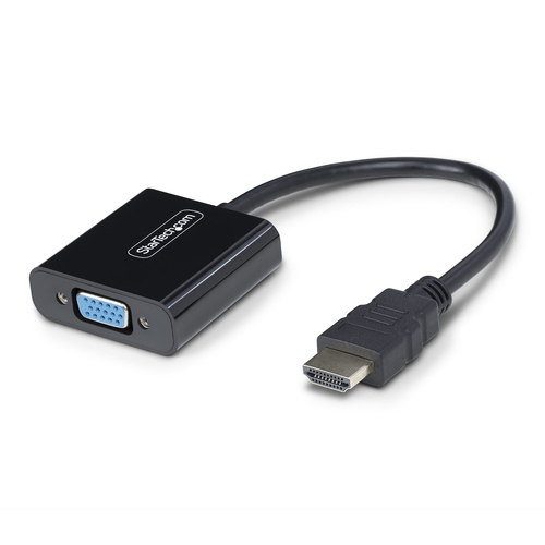 StarTech.com HDMI to VGA Adapter, 1080p, Active Video Converter - Adaptateur vidéo - HDMI mâle pour HD-15 (VGA) femelle - 18.95 cm - noir - support 1080p, actif, alimenté par le bus 