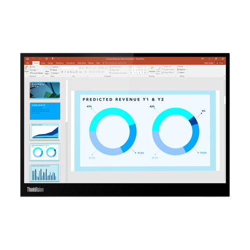 Lenovo ThinkVision M14d - Écran LED - 14" - portable - 2240 x 1400 2.2K @ 60 Hz - IPS - 375 cd/m² - 1500:1 - 6 ms - 2xUSB-C - noir corbeau - pour ThinkCentre M90s Gen 3 11TX, ThinkCentre neo 70t 11YU, ThinkPad P15 Gen 2 20YQ
